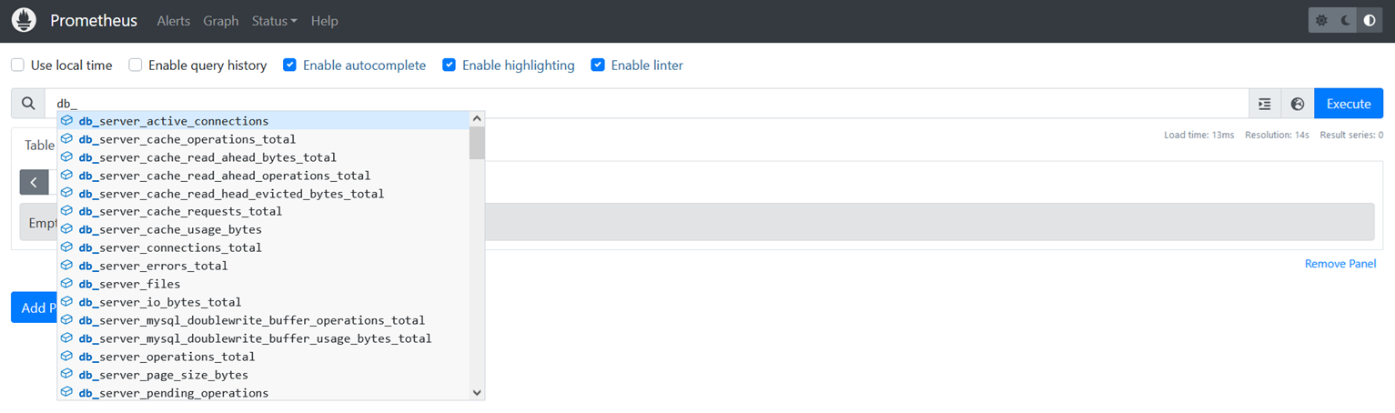 MetricsHub collects MySQL database metrics